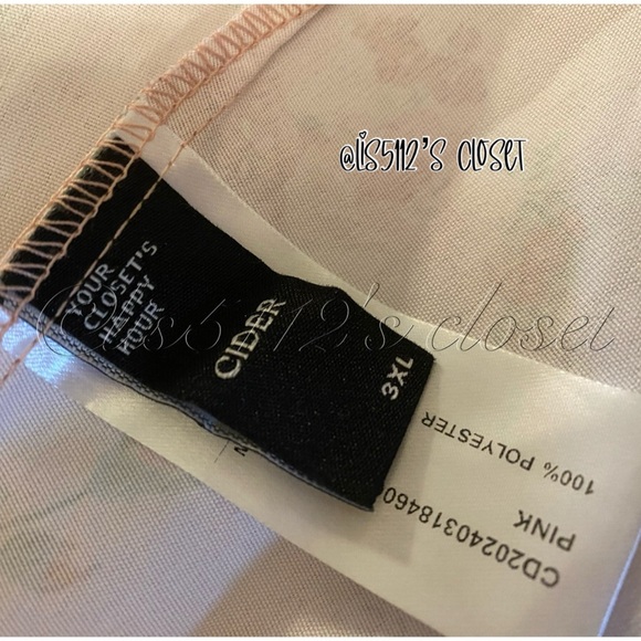 Cider Pink Rose Floral Woven Corset Midi Peasant Dress 3XL - Picture 8 of 15